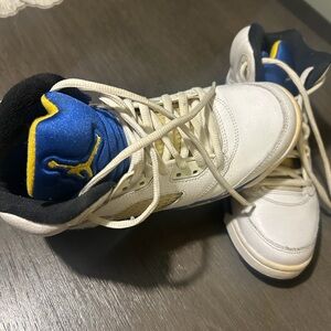 Jordan Kids White and Blue Sneakers